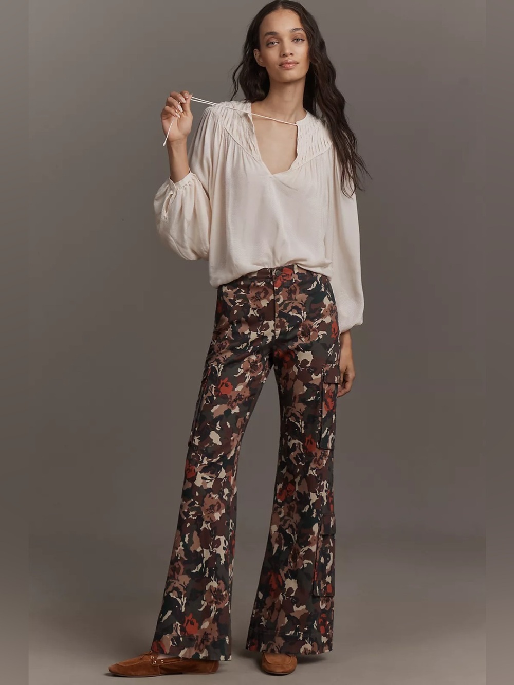 Anthropologie | Pilcro Printed Cargo Bootcut Pants Sz 34 Boho Utility